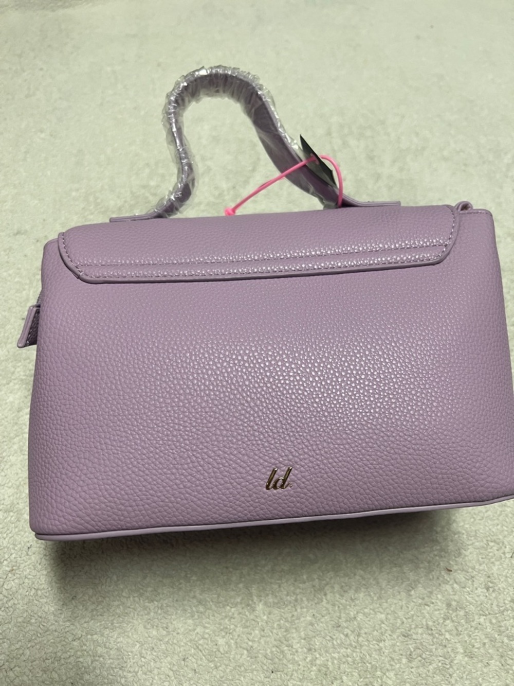 Like Dreams Vegan Leather Adjustable Strap Jasmine Bowtie Crossbody Bag, Lilac - Picture 7 of 7
